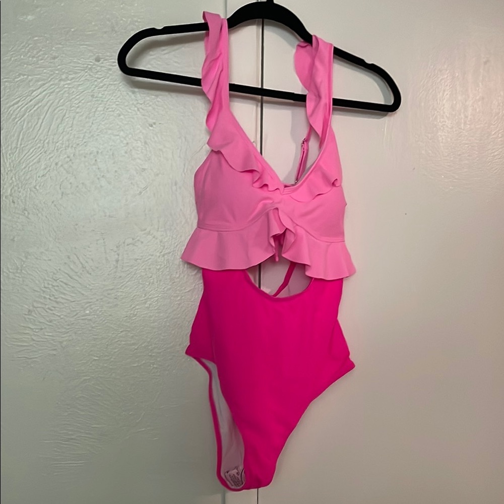 Pink Ruffled One-Piece Swimsuit